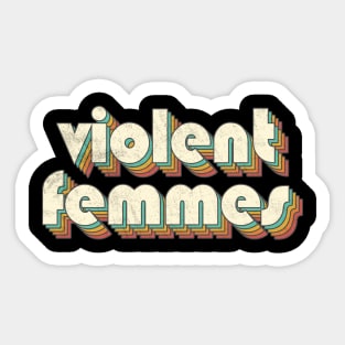 Vintage Violent Rainbow Letters Distressed Style Sticker